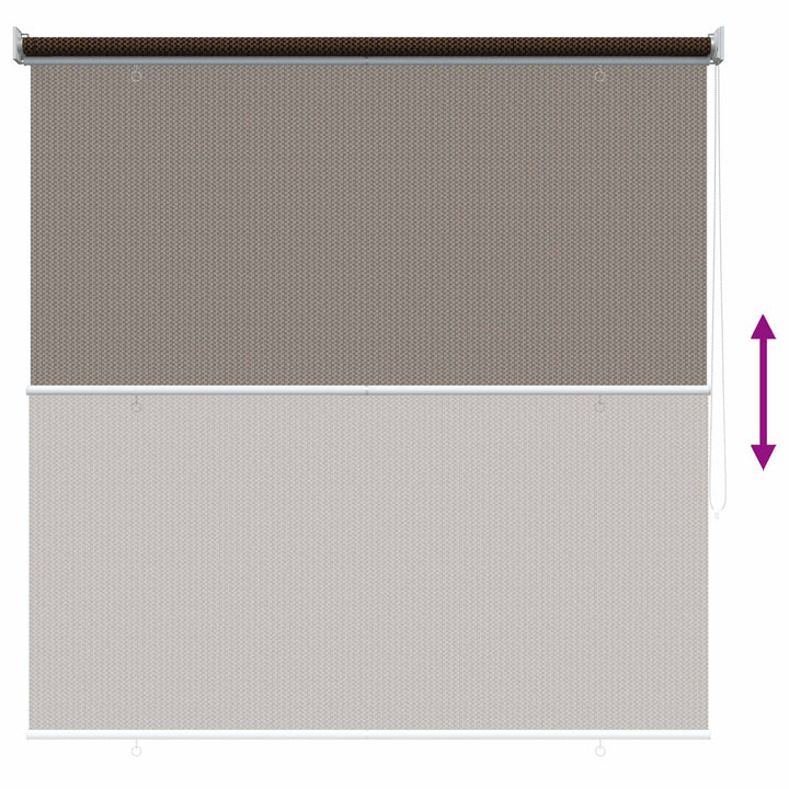 Udendørs rulleskærm 90% UV blok Brun 140 x 140 cm HDPE