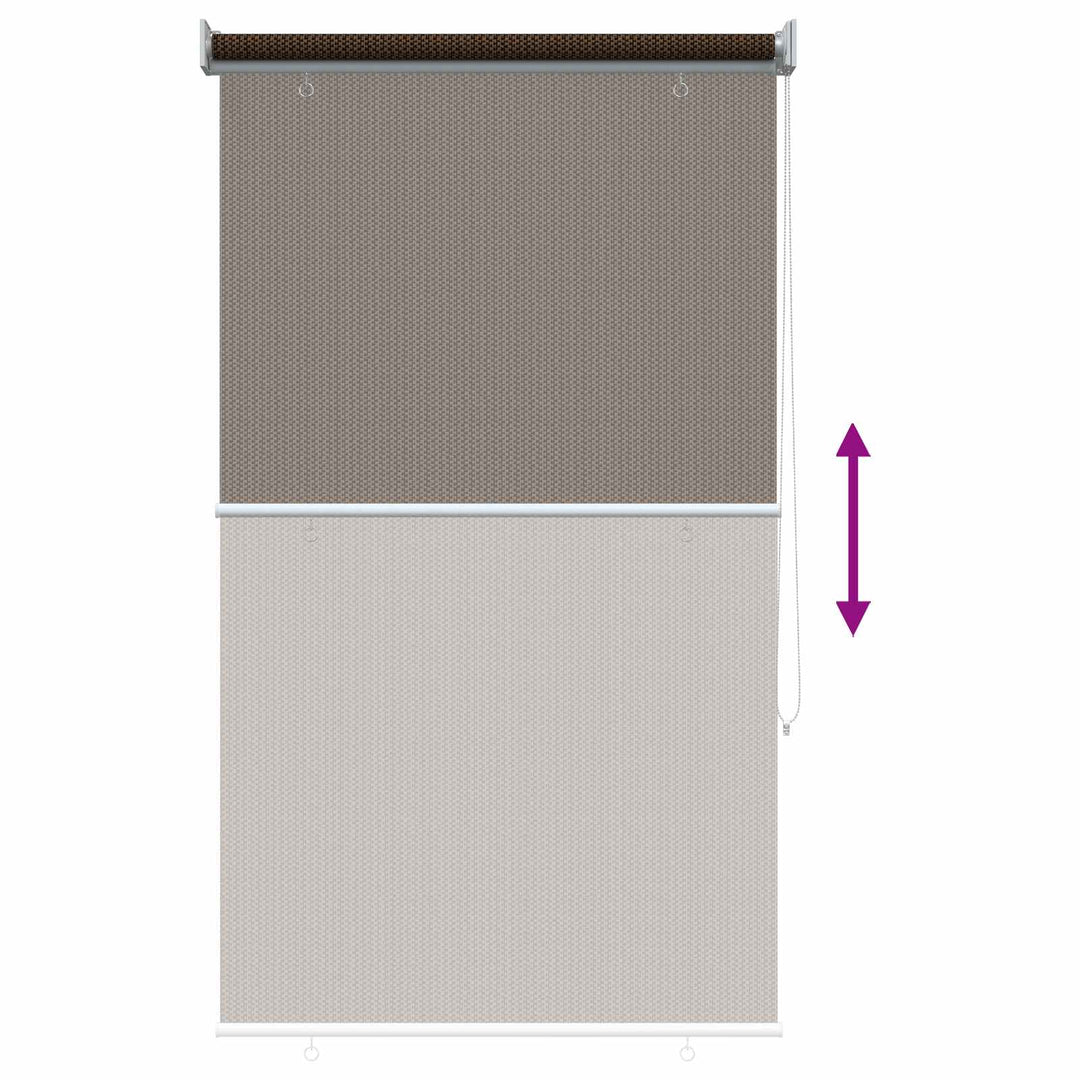 Udendørs rulleskærm 90% UV blok Brun 80 x 230 cm HDPE