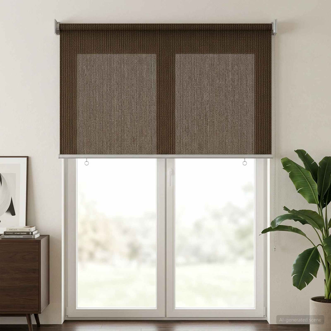 Udendørs rulleskærm 90% UV blok Brun 120 x 230 cm HDPE