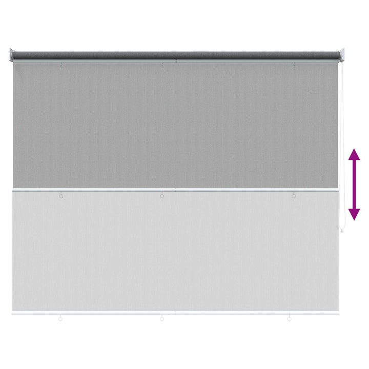 Udendørs rulleskærm 90% UV blok Lysegrå 220 x 140 cm HDPE