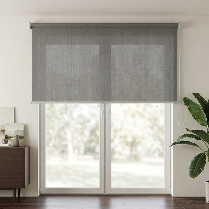 Udendørs rulleskærm 90% UV blok Lysegrå 140 x 230 cm HDPE