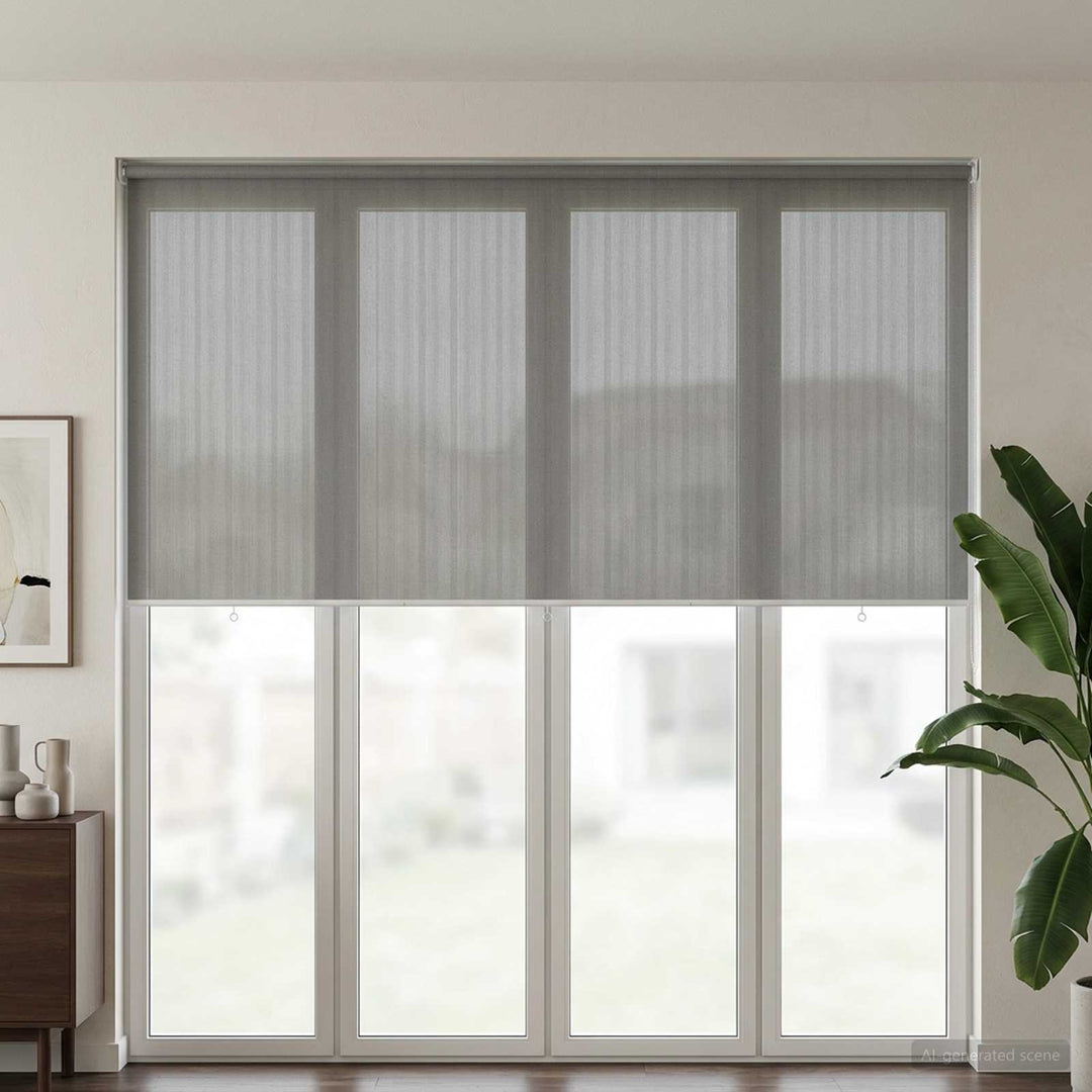 Udendørs rulleskærm 90% UV blok Lysegrå 400 x 230 cm HDPE