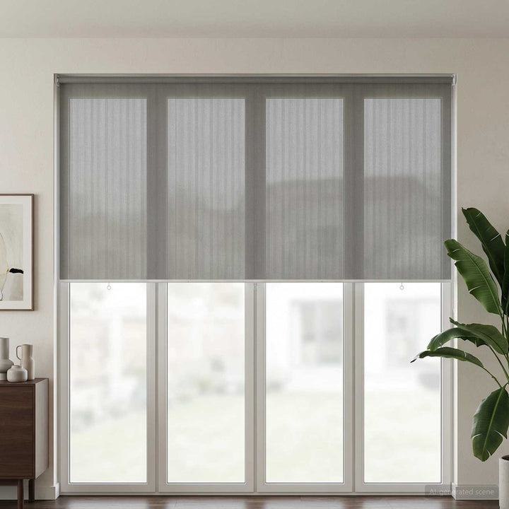 Udendørs rulleskærm 90% UV blok Lysegrå 400 x 230 cm HDPE