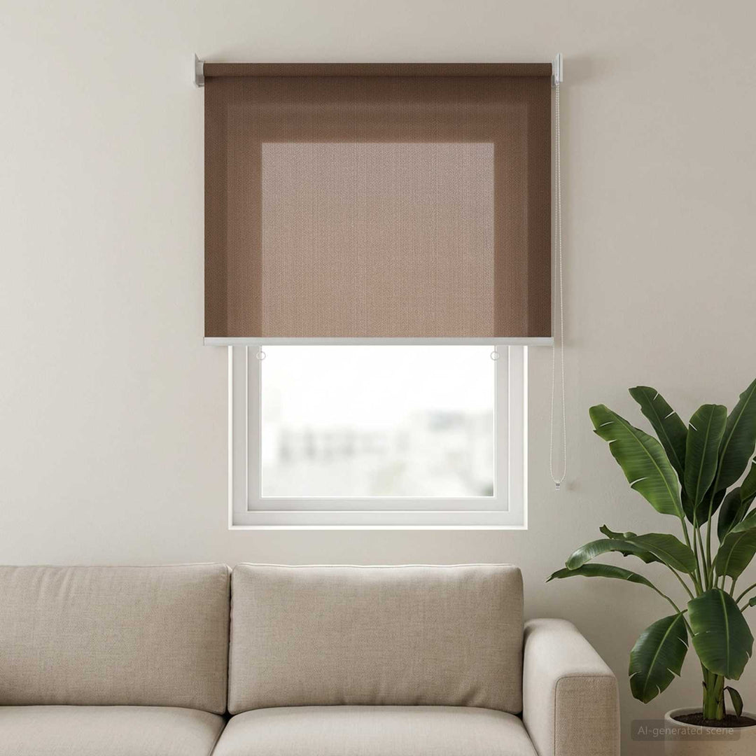 Udendørs rulleskærm 90% UV blok Gråbrun 100 x 140 cm HDPE