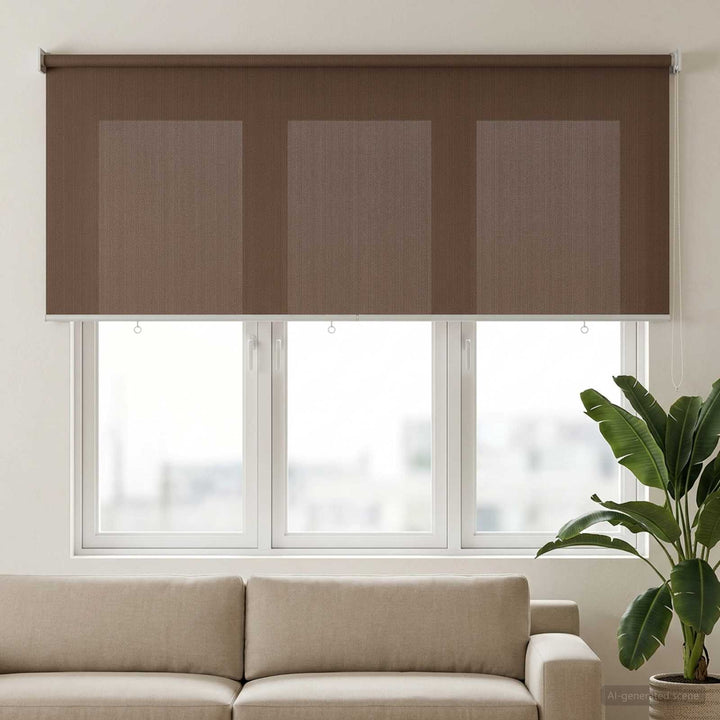 Udendørs rulleskærm 90% UV blok Gråbrun 140 x 140 cm HDPE