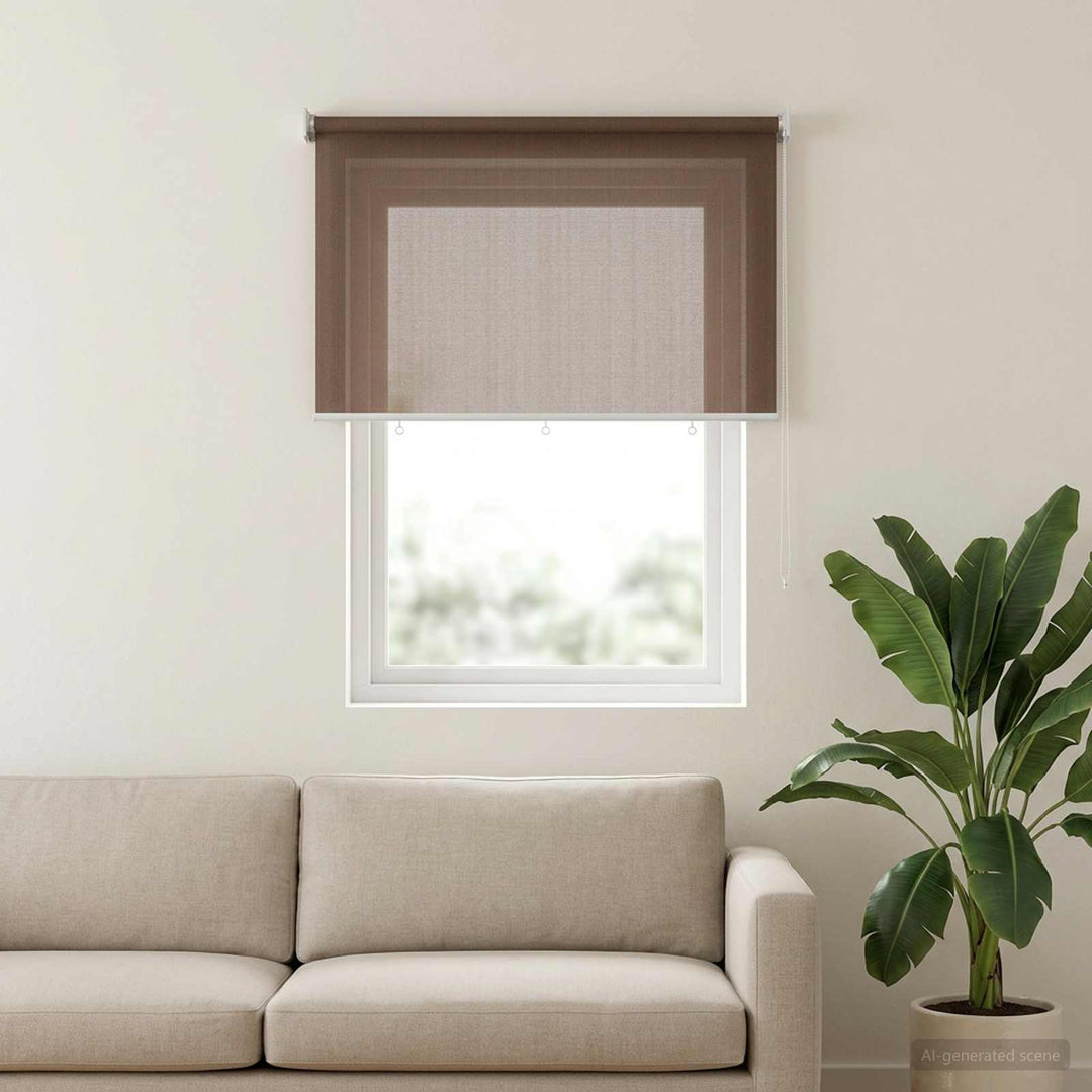 Udendørs rulleskærm 90% UV blok Gråbrun 220 x 140 cm HDPE