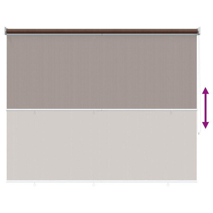 Udendørs rulleskærm 90% UV blok Gråbrun 220 x 140 cm HDPE