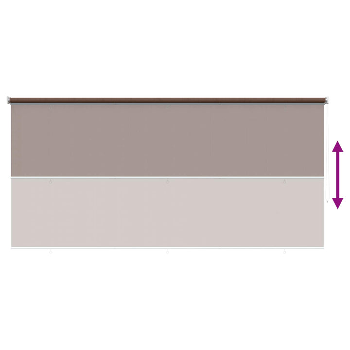 Udendørs rulleskærm 90% UV blok Gråbrun 400 x 140 cm HDPE