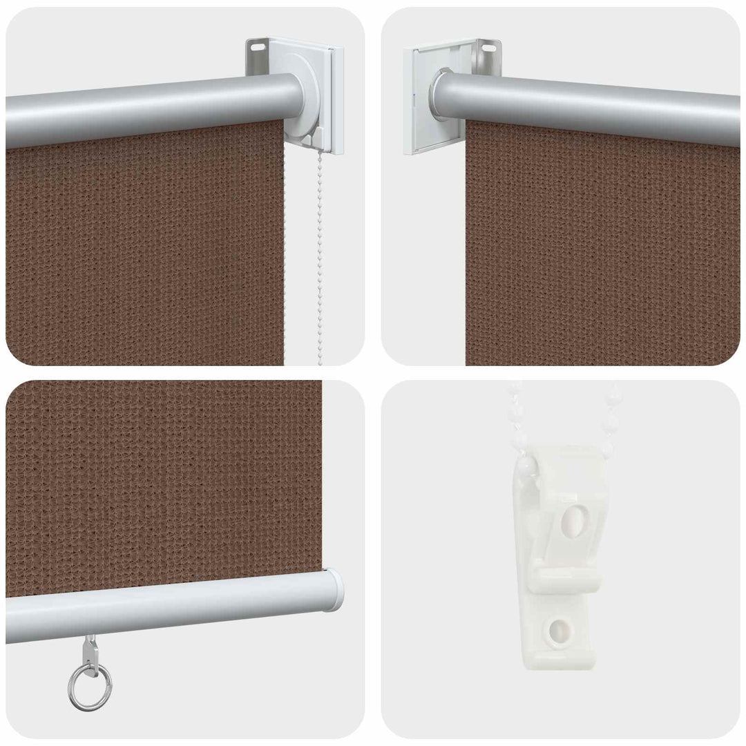 Udendørs rulleskærm 90% UV blok Gråbrun 100 x 230 cm HDPE