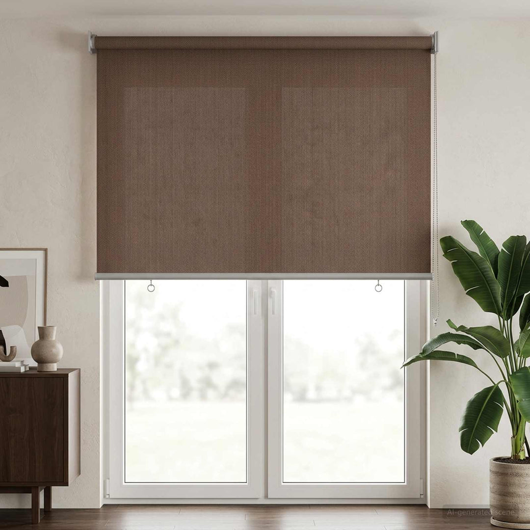 Udendørs rulleskærm 90% UV blok Gråbrun 100 x 230 cm HDPE