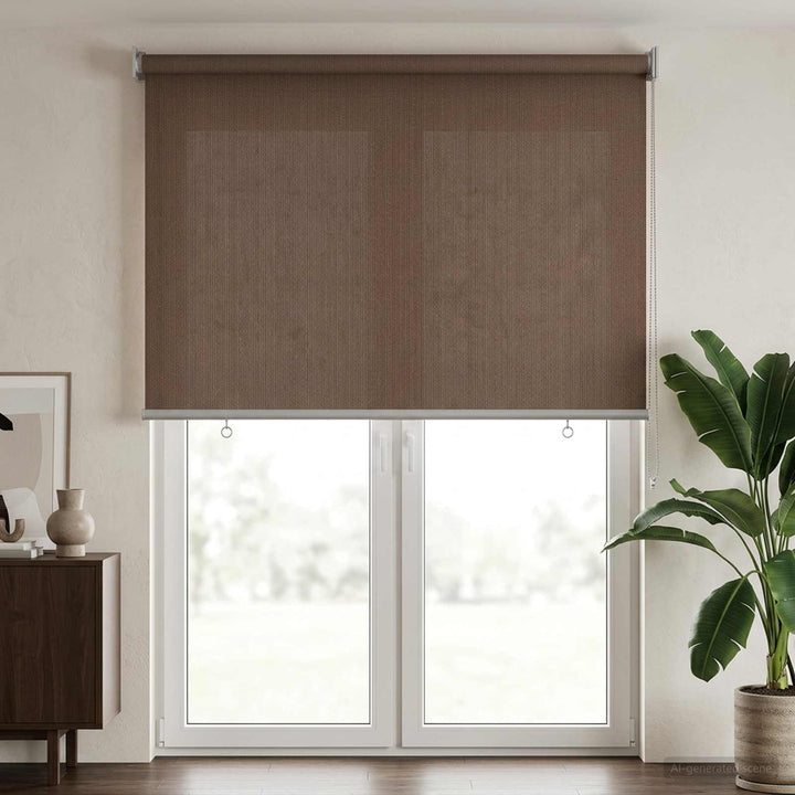 Udendørs rulleskærm 90% UV blok Gråbrun 100 x 230 cm HDPE