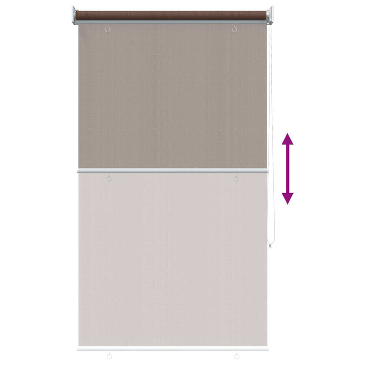 Udendørs rulleskærm 90% UV blok Gråbrun 100 x 230 cm HDPE