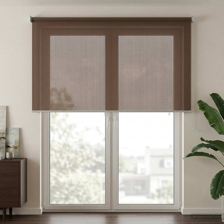 Udendørs rulleskærm 90% UV blok Gråbrun 140 x 230 cm HDPE
