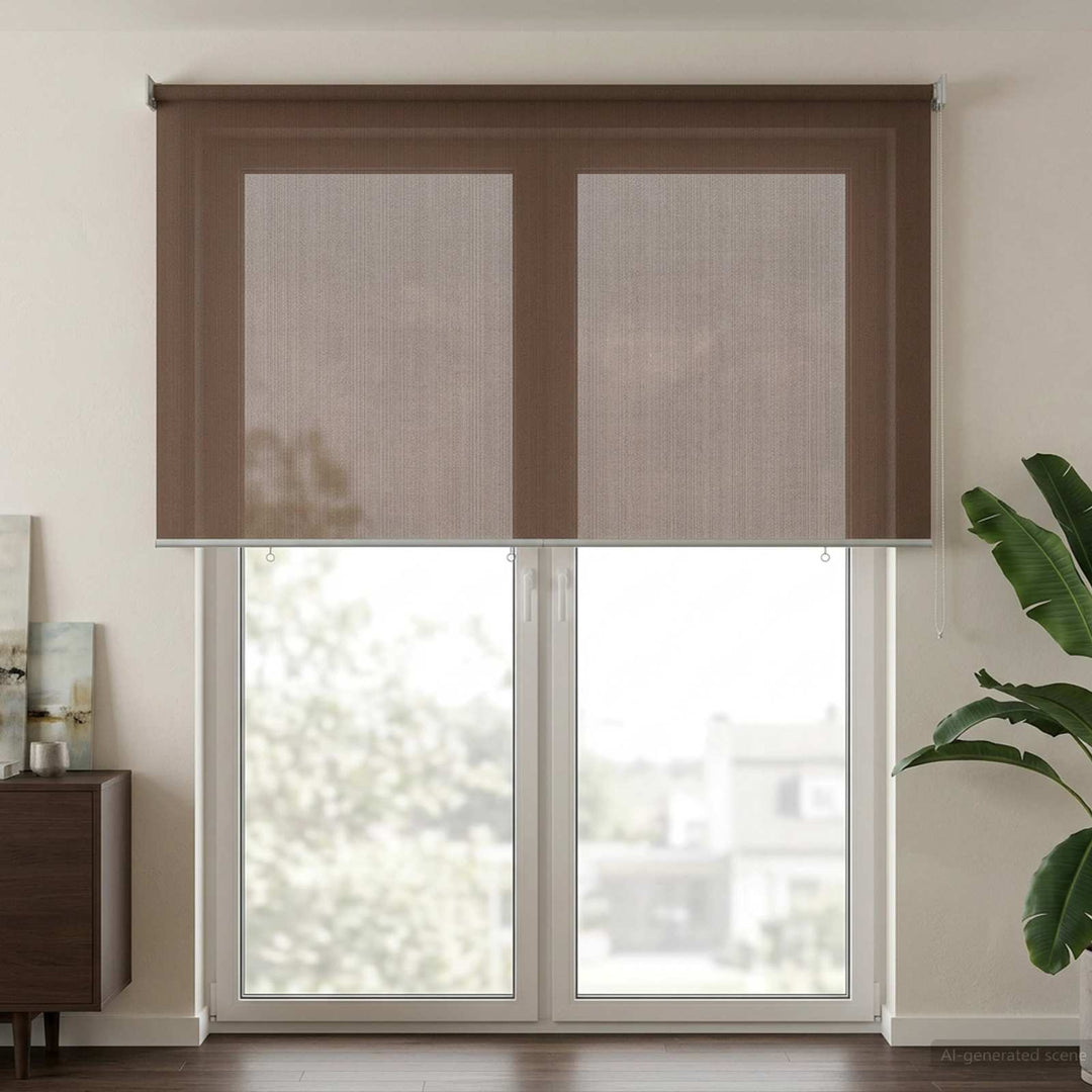 Udendørs rulleskærm 90% UV blok Gråbrun 180 x 230 cm HDPE