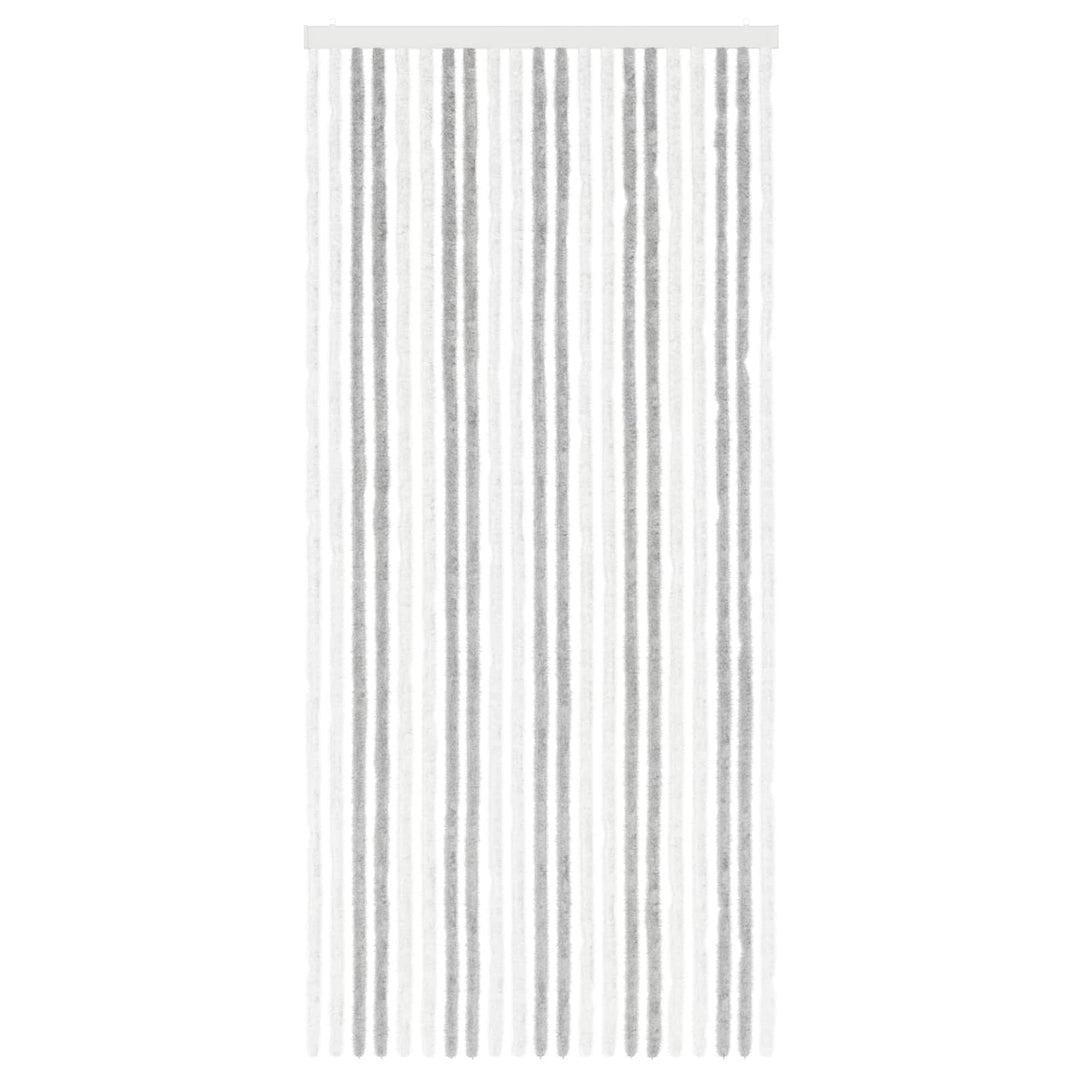 Insektgardin i chenille Lys Grå og Hvid 90 x 200 cm 100% PP