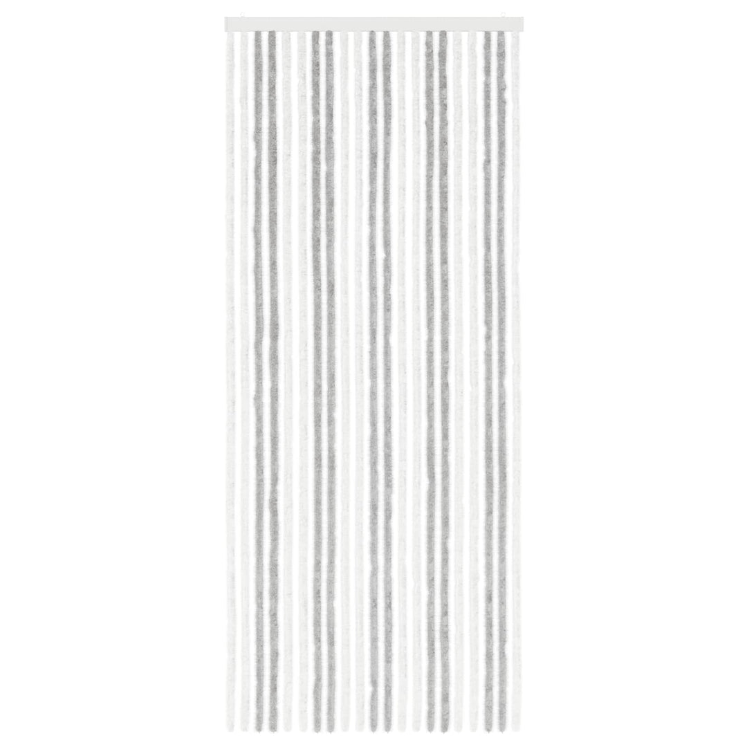 Insektgardin i chenille Lys Grå og Hvid 90 x 220 cm 100% PP