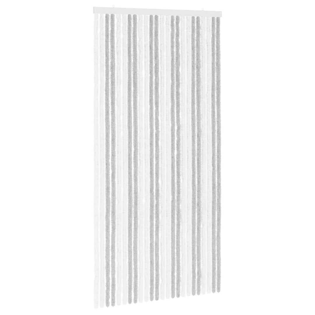 Insektgardin i chenille Lys Grå og Hvid 100 x 200 cm 100% PP