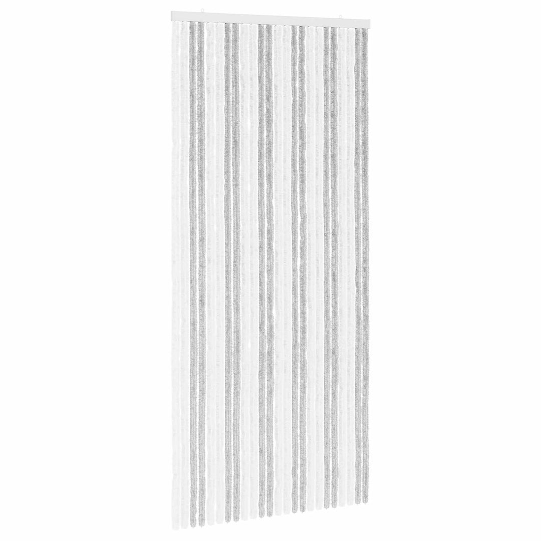 Insektgardin i chenille Lys Grå og Hvid 100 x 220 cm 100% PP