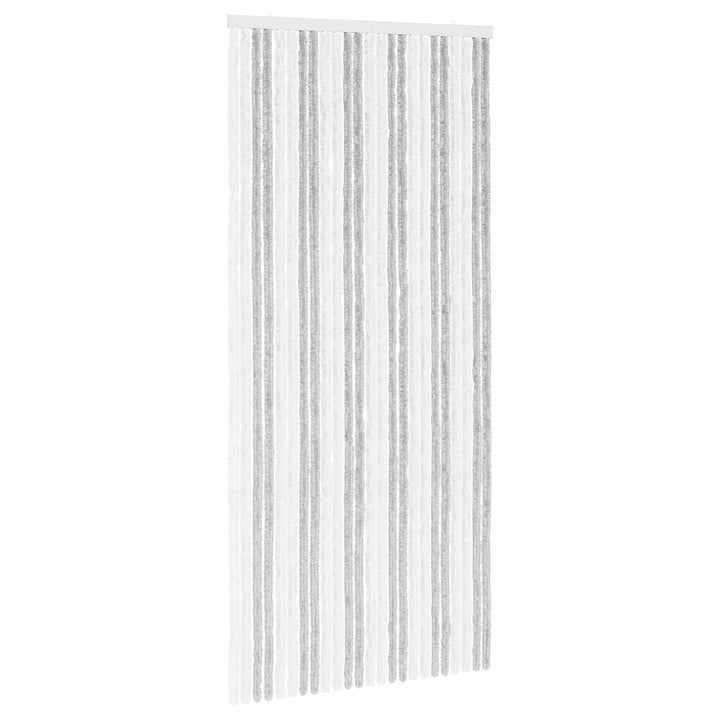 Insektgardin i chenille Lys Grå og Hvid 100 x 220 cm 100% PP