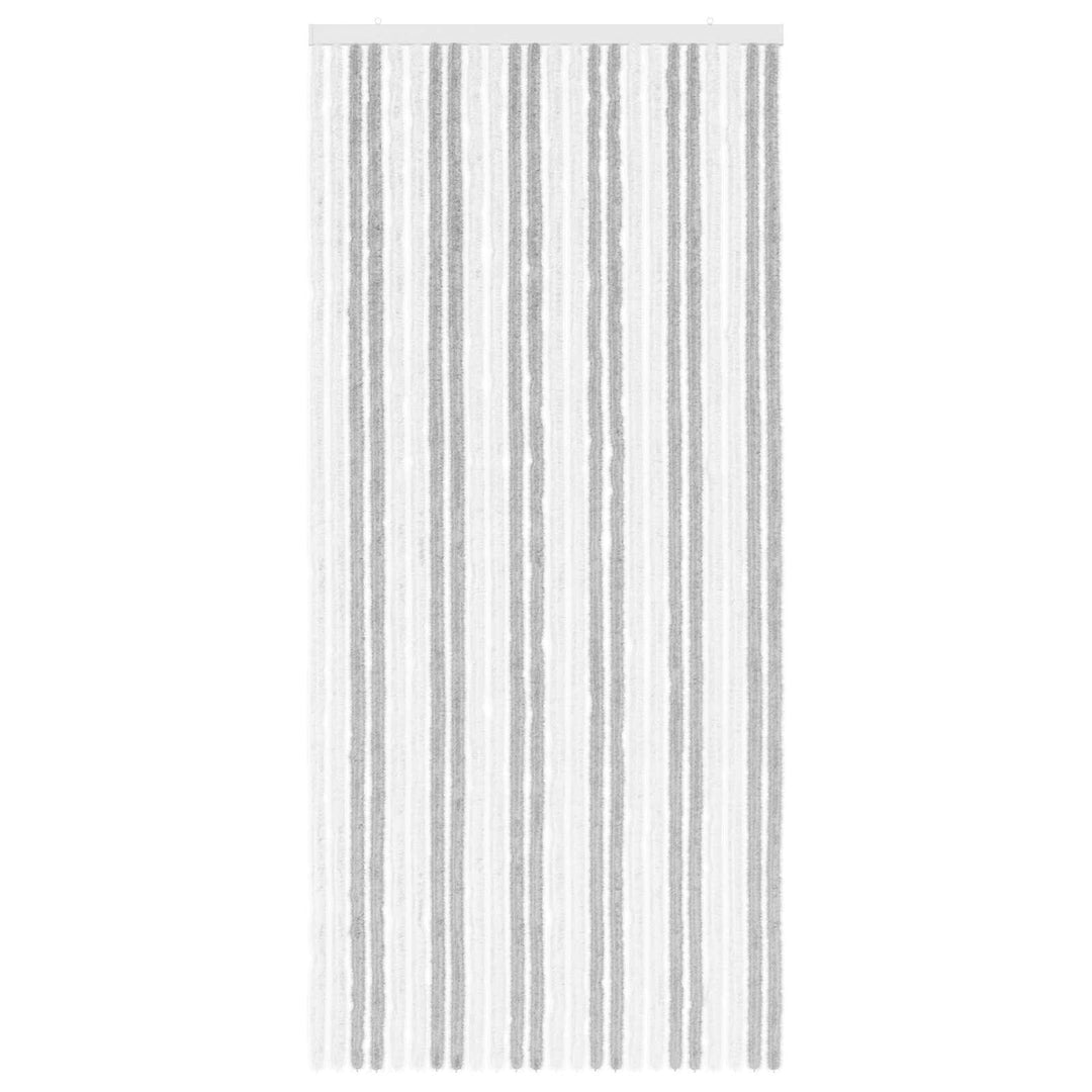 Insektgardin i chenille Lys Grå og Hvid 100 x 220 cm 100% PP