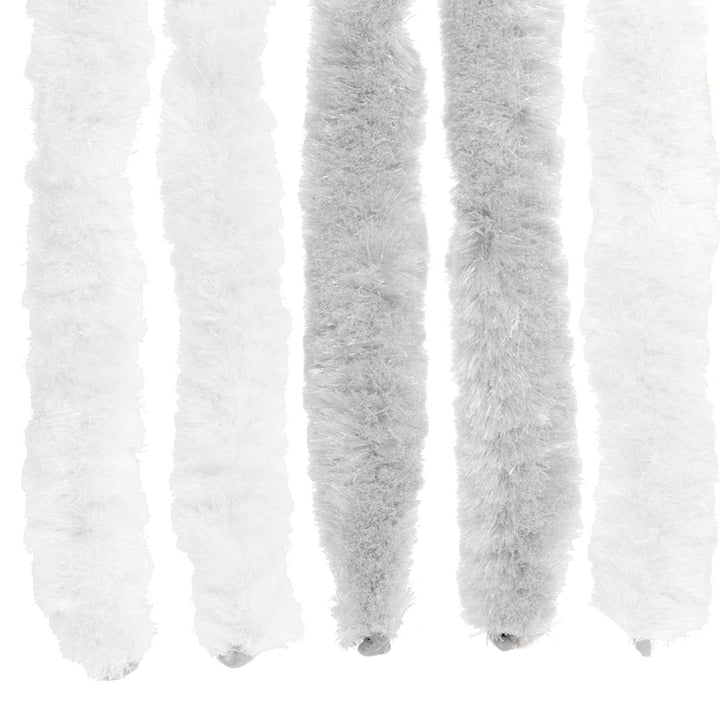 Insektgardin i chenille Lys Grå og Hvid 100 x 230 cm 100% PP