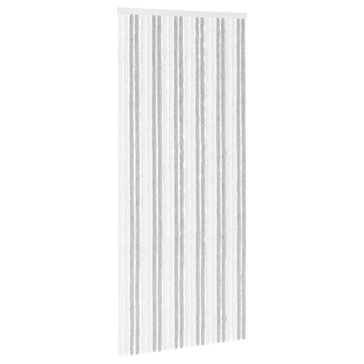 Insektgardin i chenille Lys Grå og Hvid 100 x 230 cm 100% PP