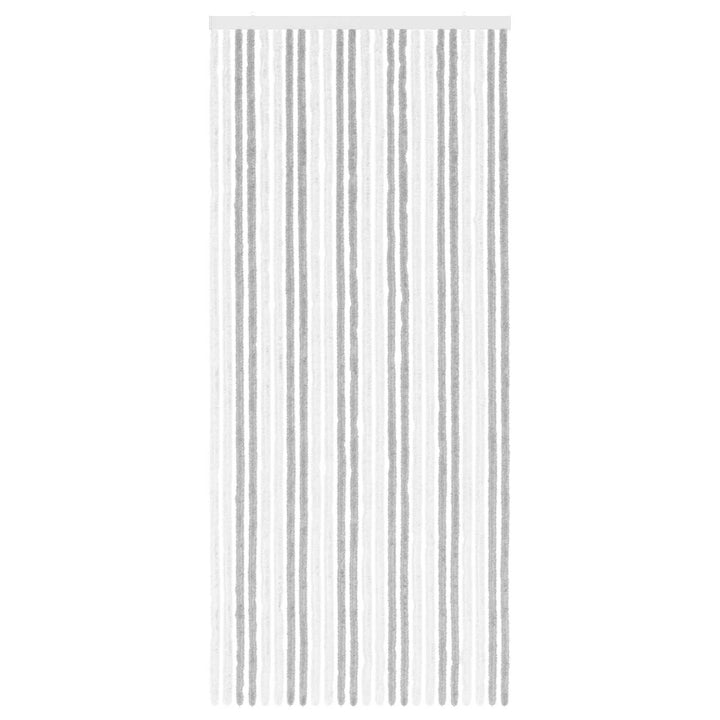 Insektgardin i chenille Lys Grå og Hvid 100 x 230 cm 100% PP