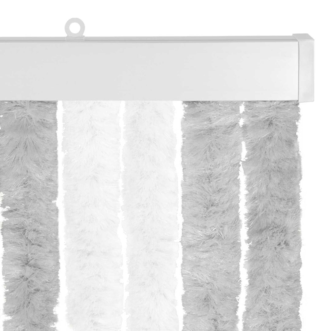 Insektgardin i chenille Lys Grå og Hvid 118 x 220 cm 100% PP