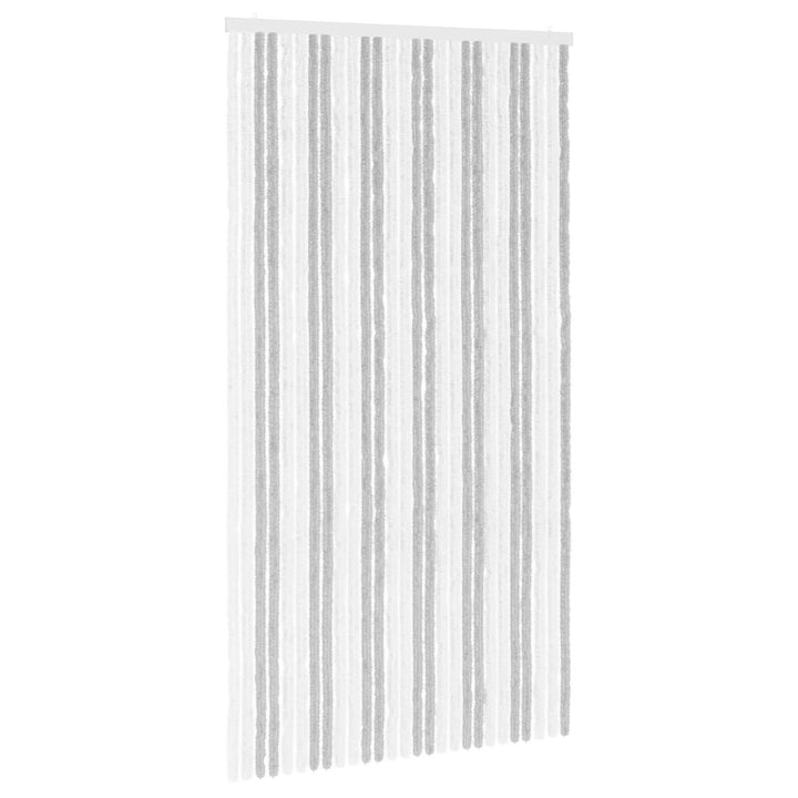 Insektgardin i chenille Lys Grå og Hvid 118 x 220 cm 100% PP