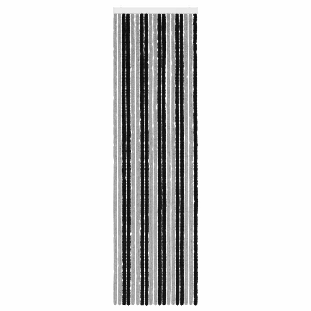 Insektgardin i chenille Grå og sort 56 x 200 cm 100% PP