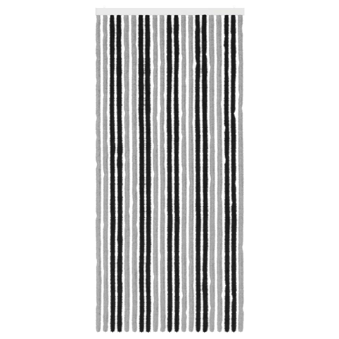 Insektgardin i chenille Grå og sort 90 x 200 cm 100% PP