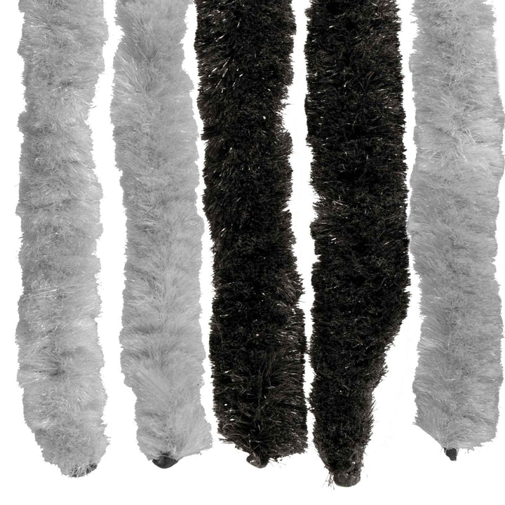 Insektgardin i chenille Grå og sort 90 x 220 cm 100% PP