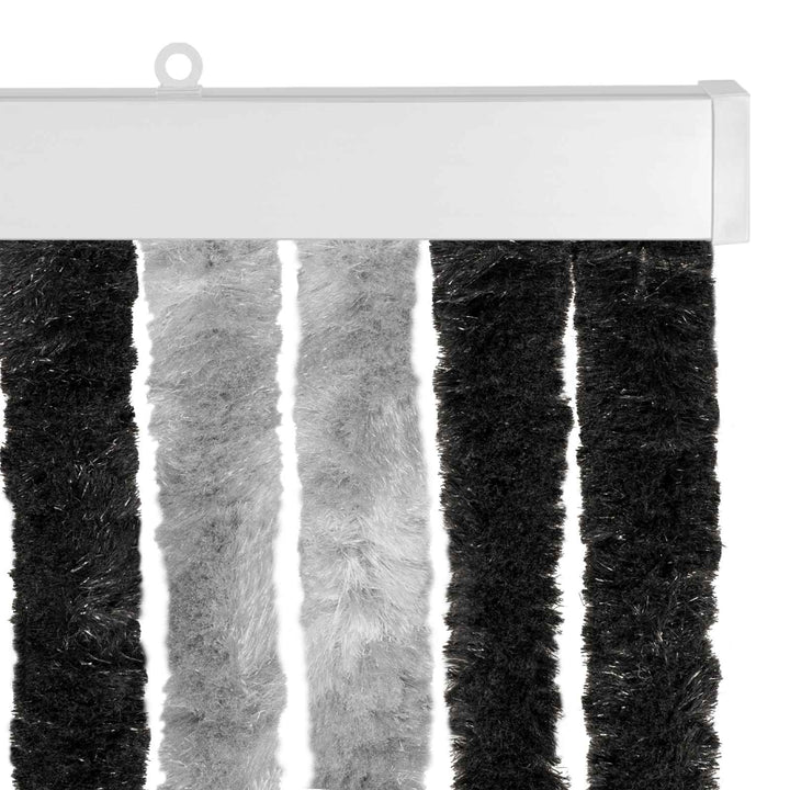 Insektgardin i chenille Grå og sort 100 x 230 cm 100% PP