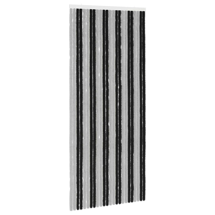 Insektgardin i chenille Grå og sort 100 x 230 cm 100% PP