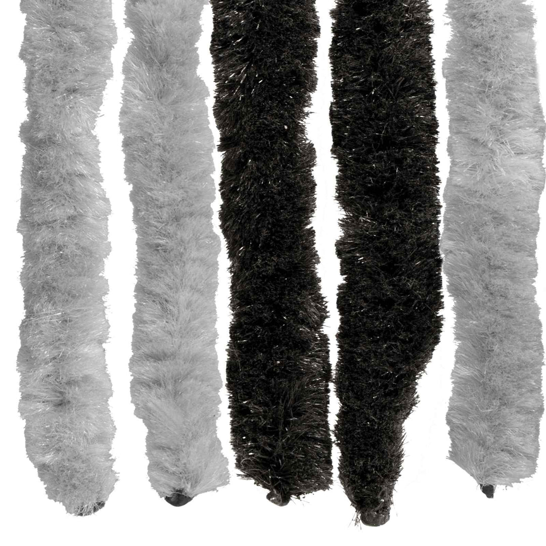 Insektgardin i chenille Grå og sort 118 x 220 cm 100% PP