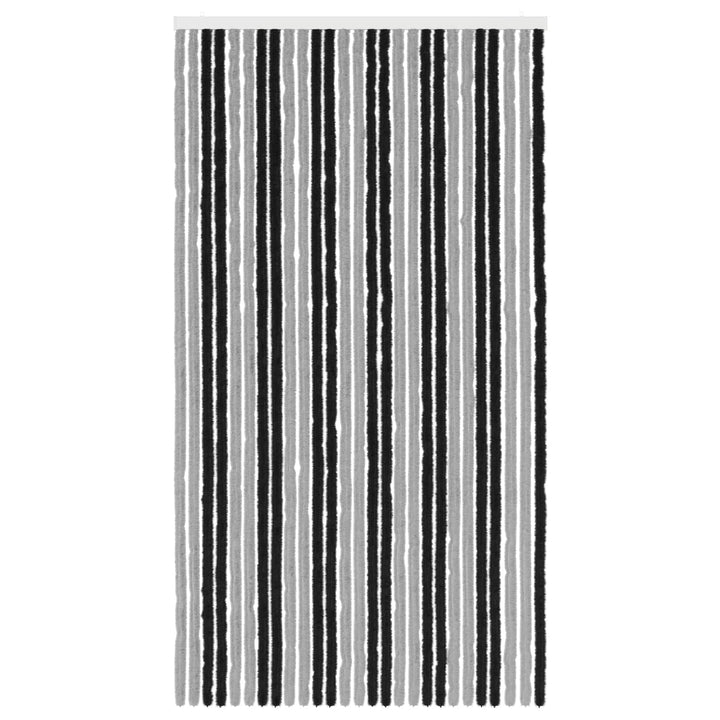 Insektgardin i chenille Grå og sort 118 x 220 cm 100% PP
