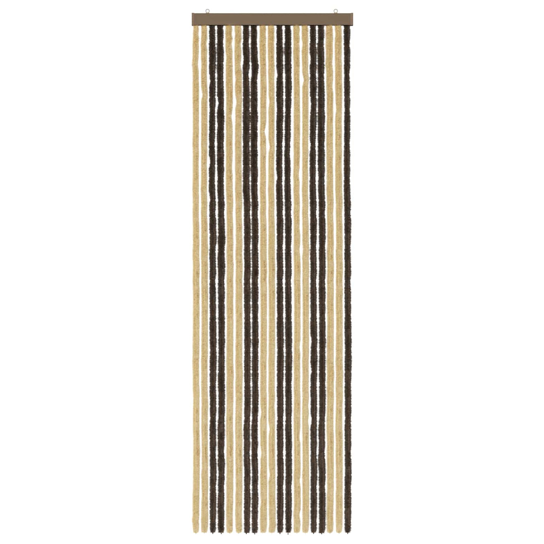 Insektgardin i chenille Mørkebrun og beige 56 x 185 cm 100% PP