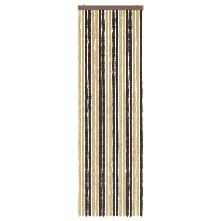 Insektgardin i chenille Mørkebrun og beige 56 x 185 cm 100% PP
