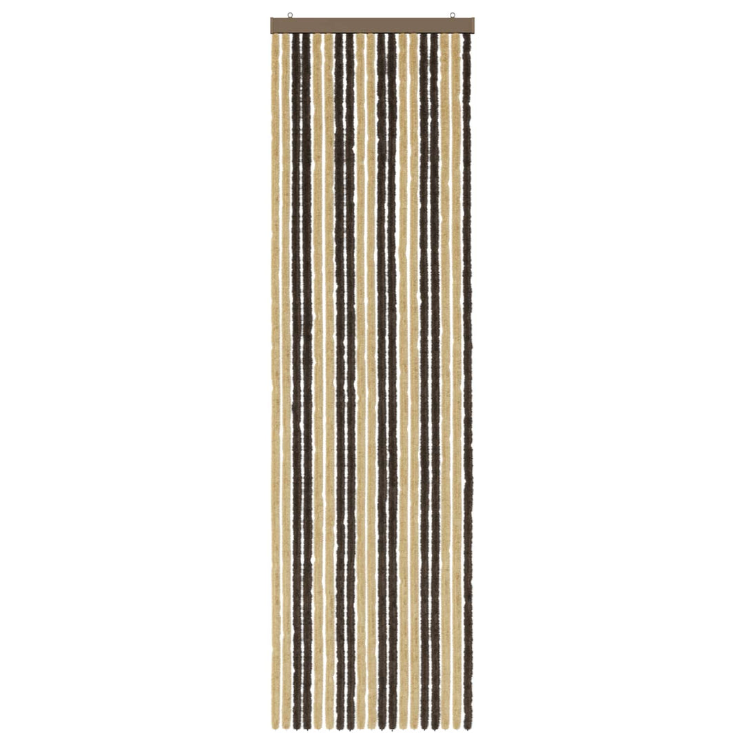 Insektgardin i chenille Mørkebrun og Beige 56 x 200 cm 100% PP