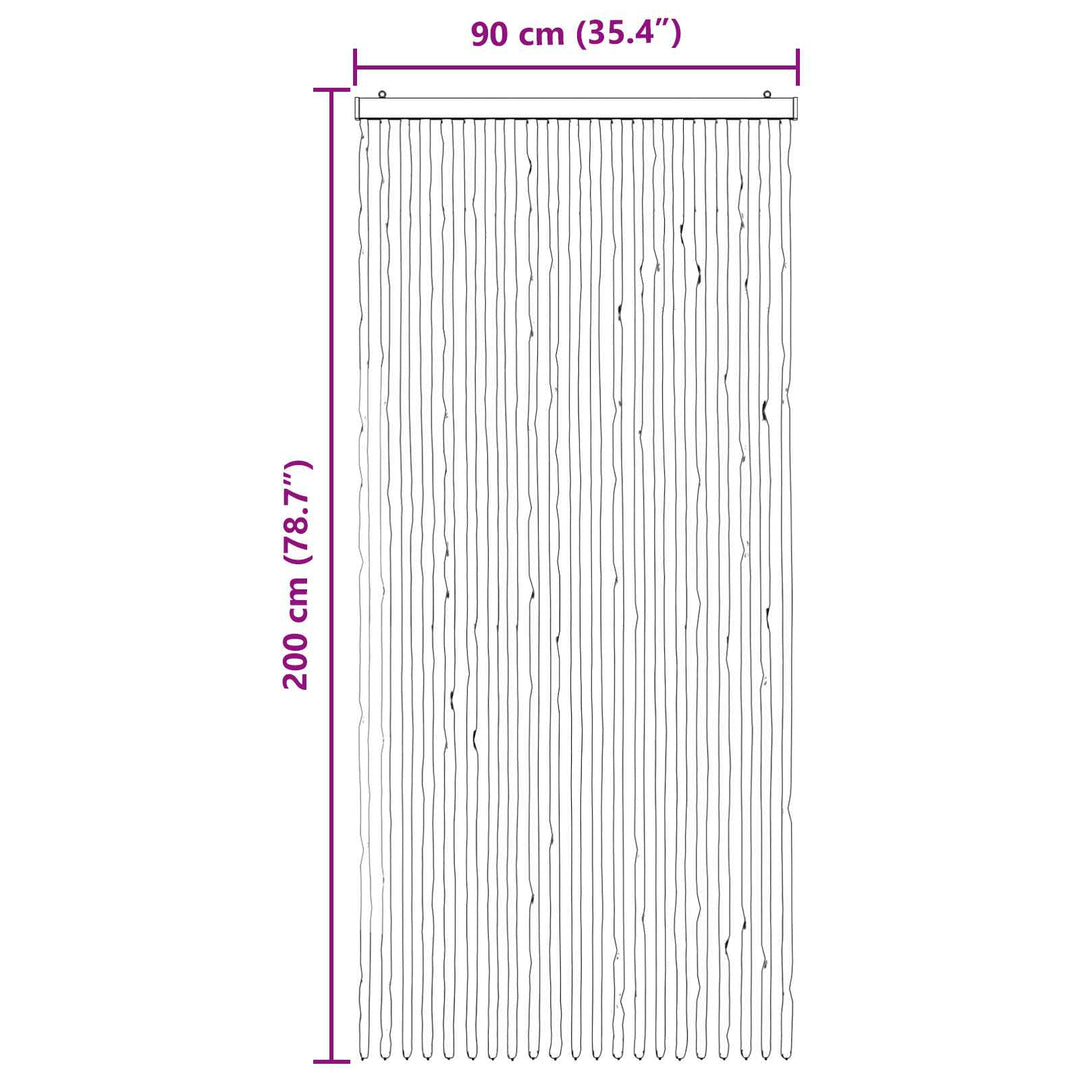 Insektgardin i chenille Mørkebrun og Beige 90 x 200 cm 100% PP