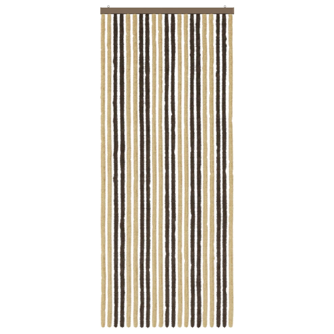 Insektgardin i chenille Mørkebrun og Beige 90 x 220 cm 100% PP
