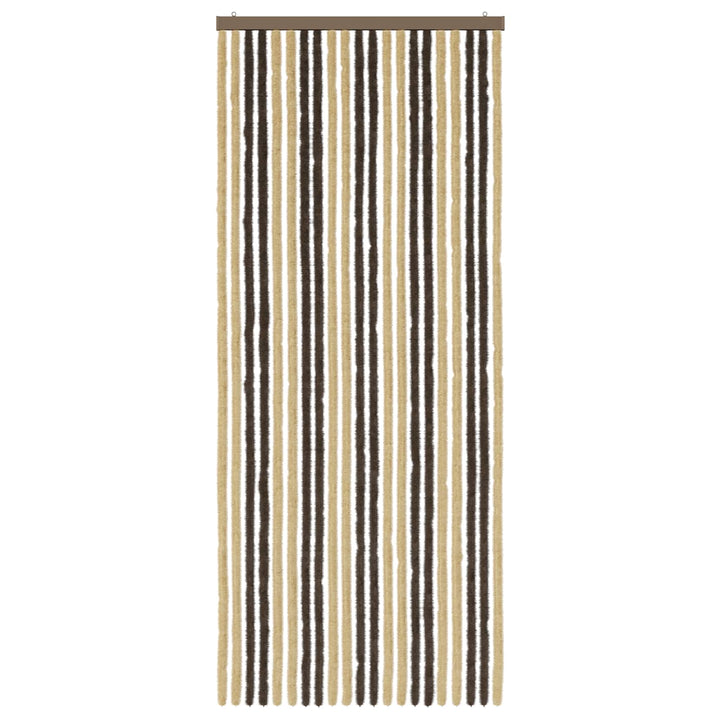 Insektgardin i chenille Mørkebrun og Beige 90 x 220 cm 100% PP