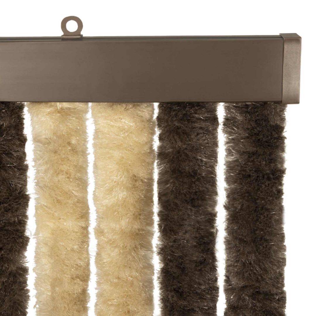 Insektgardin i chenille Mørkebrun og Beige 100 x 200 cm 100% PP