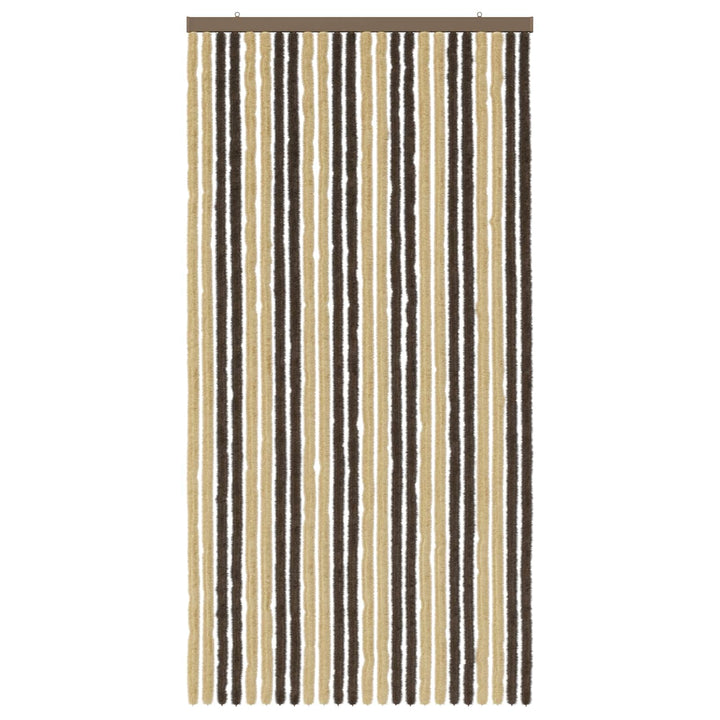 Insektgardin i chenille Mørkebrun og Beige 100 x 200 cm 100% PP