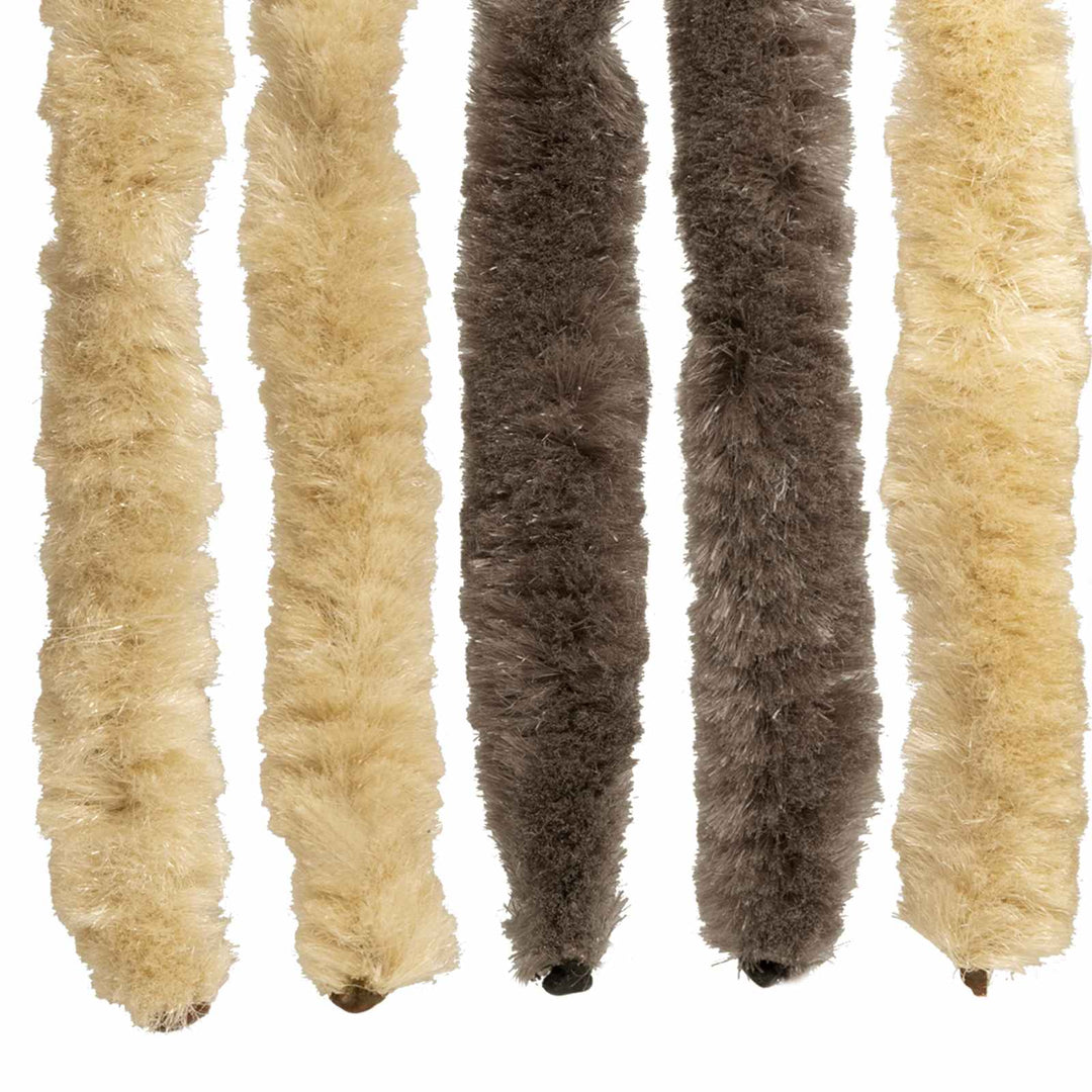 Insektgardin i chenille Mørkebrun og Beige 100 x 220 cm 100% PP