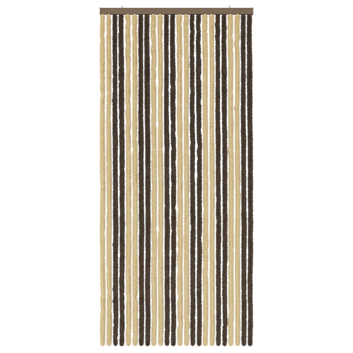 Insektgardin i chenille Mørkebrun og Beige 100 x 220 cm 100% PP