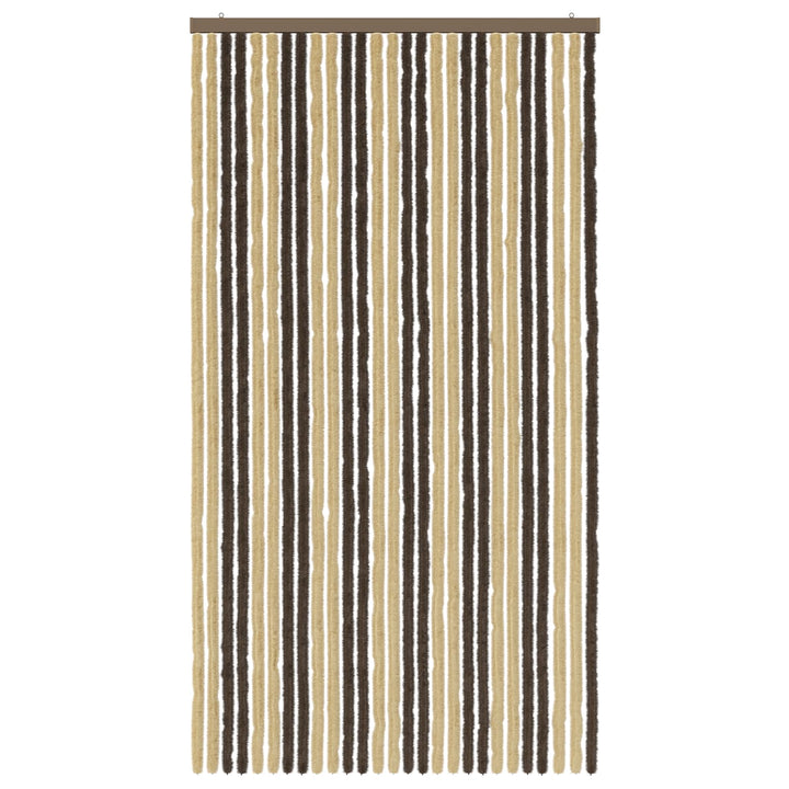 Insektgardin i chenille Mørkebrun og Beige 118 x 220 cm 100% PP