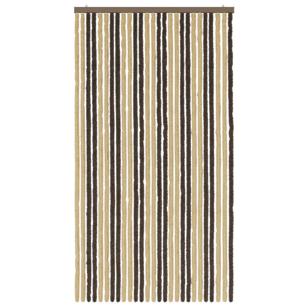 Insektgardin i chenille Mørkebrun og Beige 118 x 220 cm 100% PP