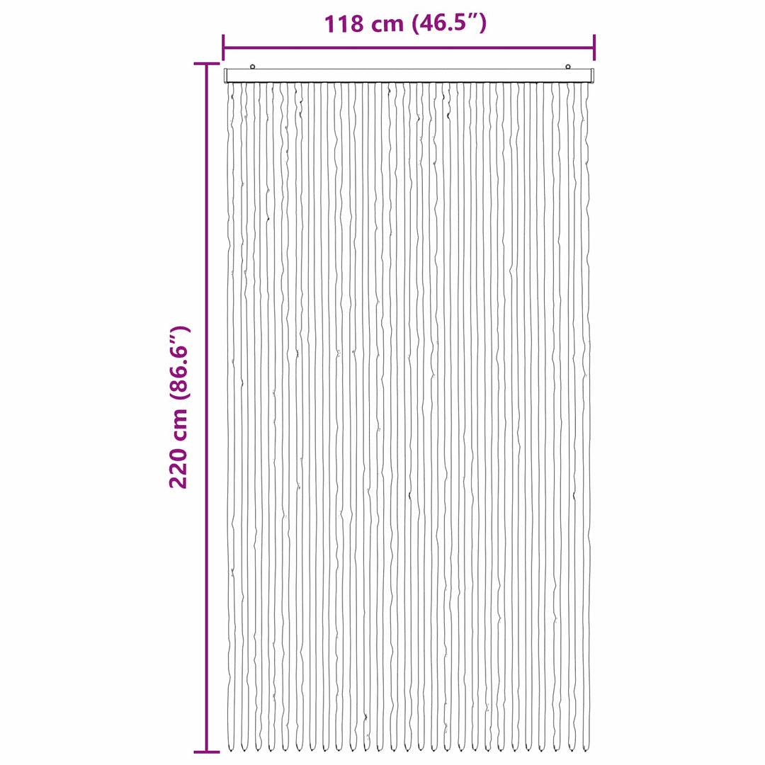 Insektgardin i chenille Mørkebrun og Beige 118 x 220 cm 100% PP