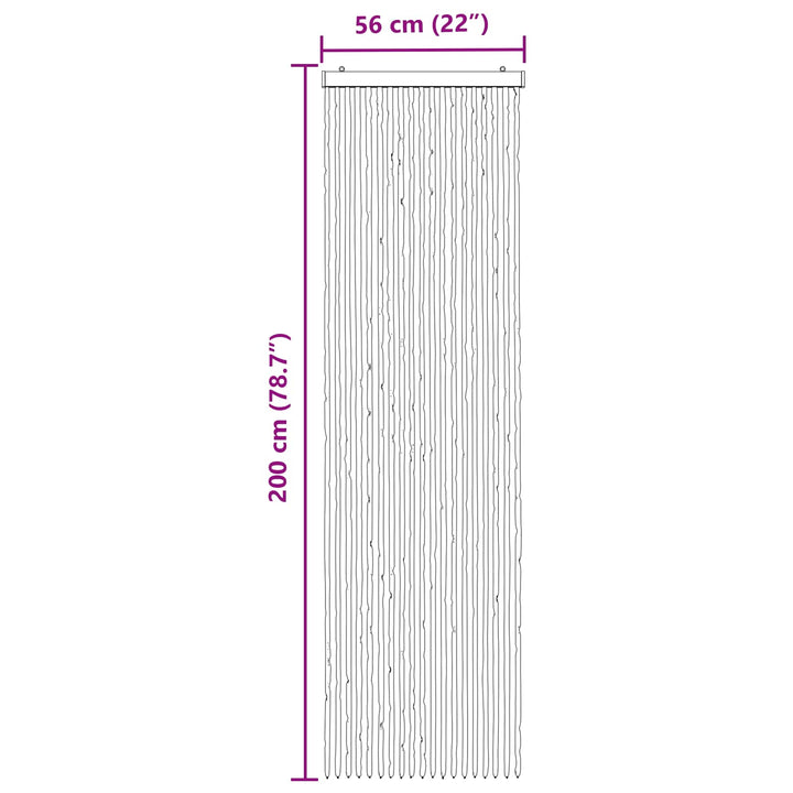 Insektgardin i chenille Sølvgrå og lyserød 56 x 200 cm 100% PP